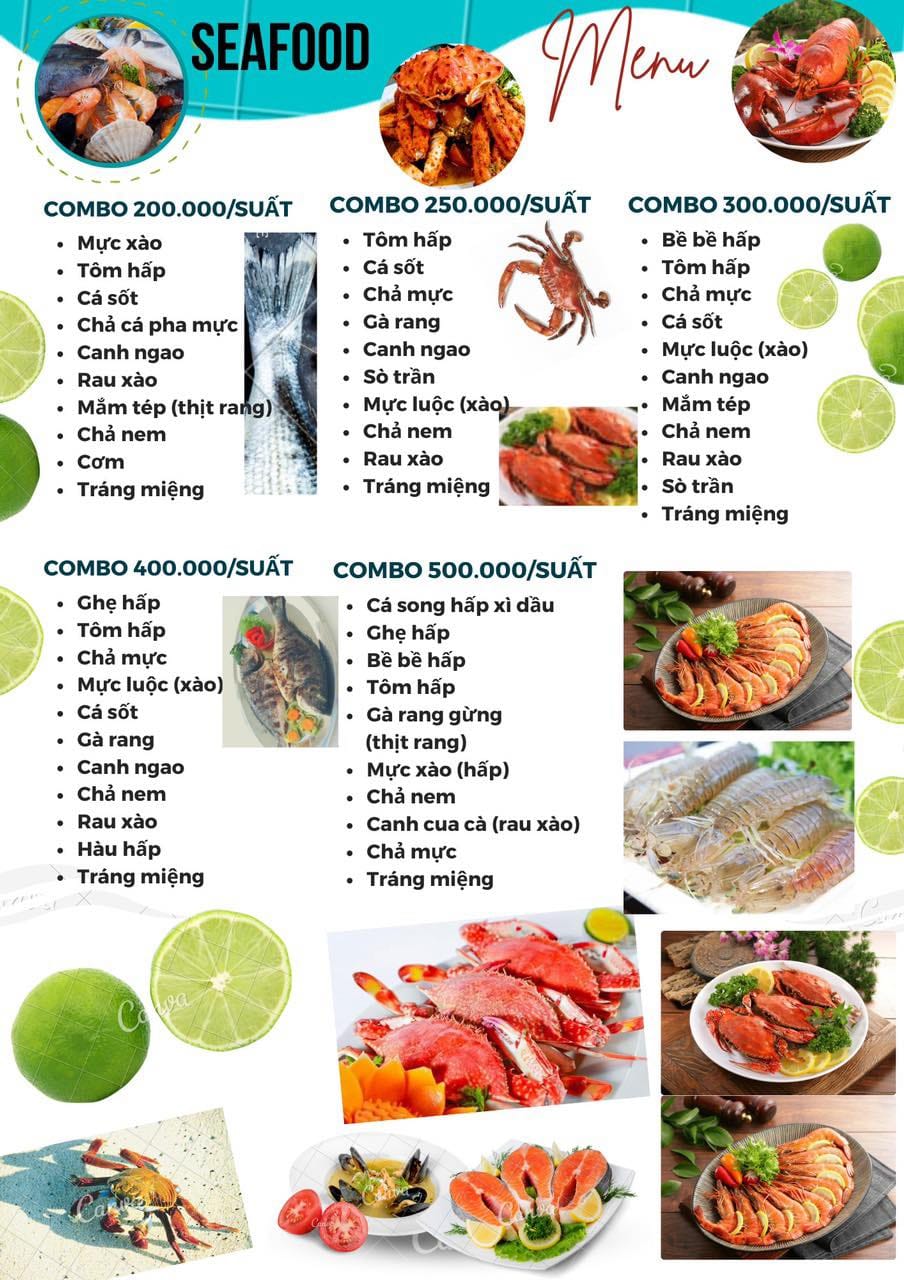 Menu tàu hùng long hạ long