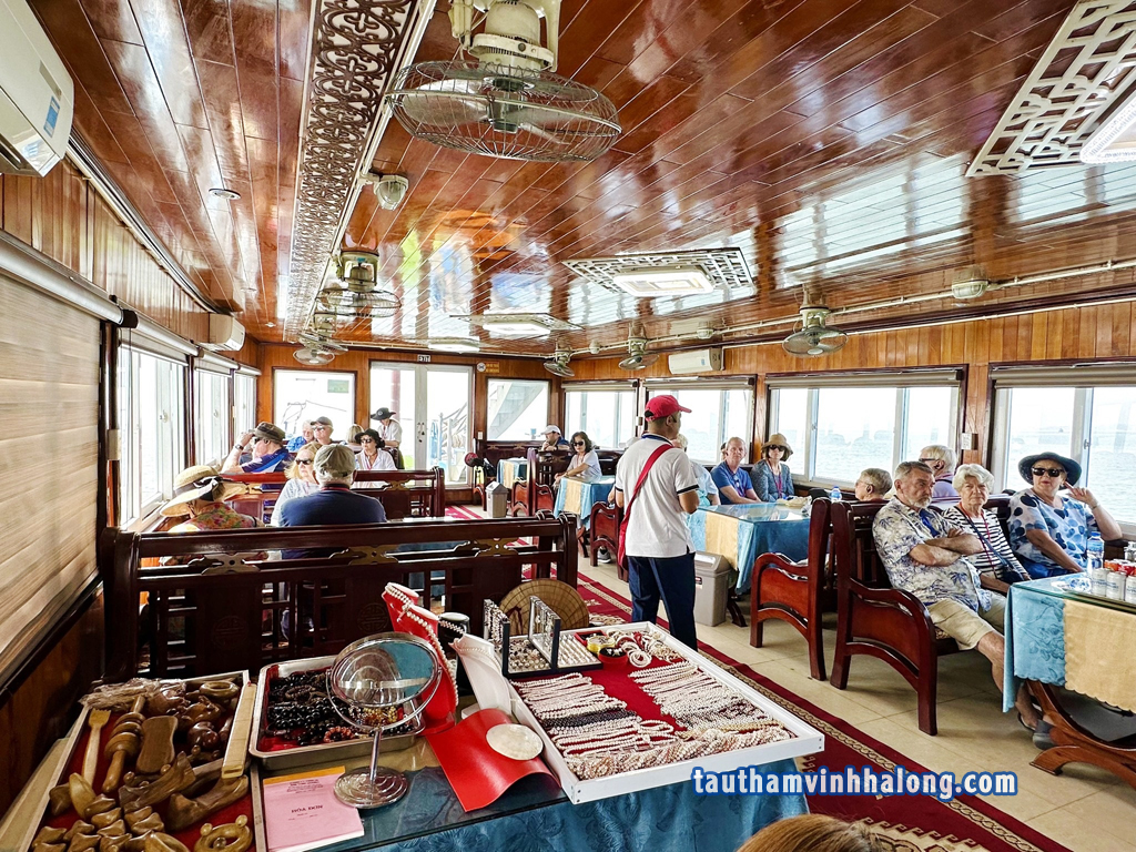 du khách với tàu tùng dương hạ long